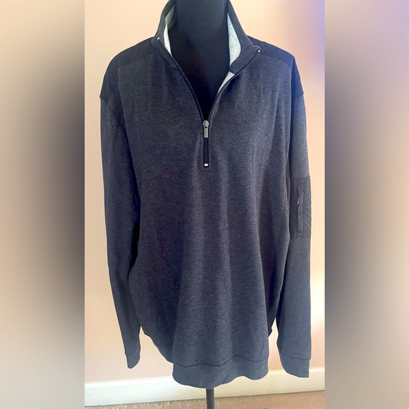 Gently pre-owned Bugatchi Men’s Dark Gray 1/4 zip Sweater Size XL - Picture 1 of 7